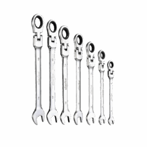 CLARKE CRSSF7C COMB SPANNER SET RATCHET FLEXIBLE HEAD 8-19MM CLARKE